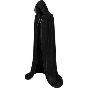 Women's Adult Black Velvet Cloak Costumes for Halloween Christmas Renaissance